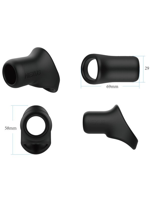 Nexus Rise Liquid Silicone Cock and Ball Sling Black