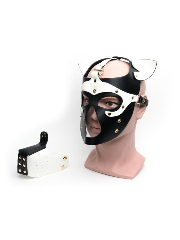 Bondage Pup Hood BLK/WHT O/S
