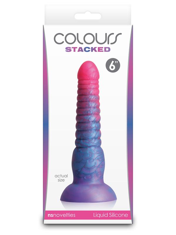 Colours Stacked 6in. Dildo Pink/Blue