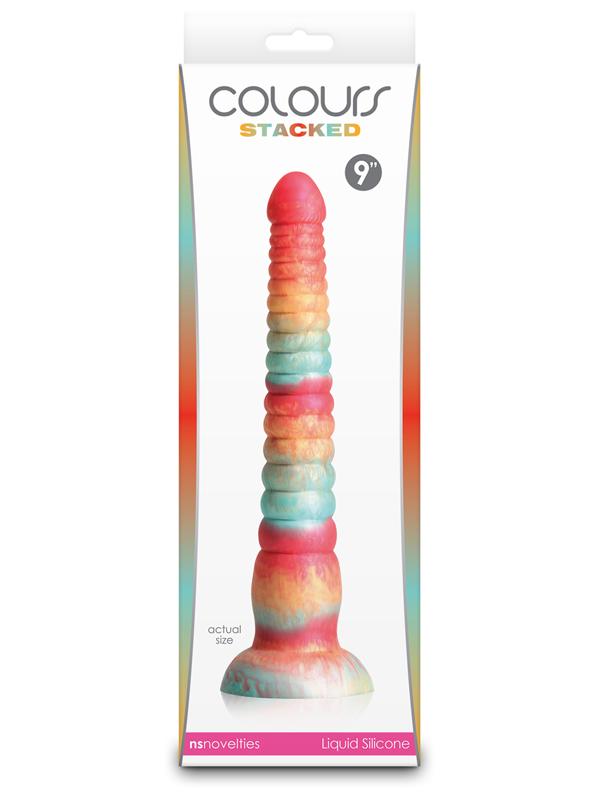 Colours Stacked 9in. Dildo Red/Gold