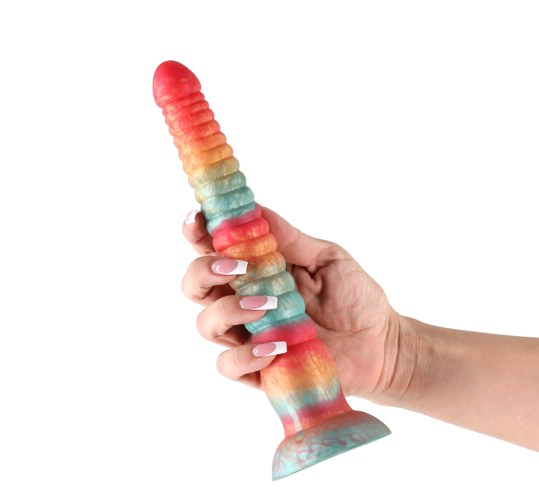 Colours Stacked 9in. Dildo Red/Gold