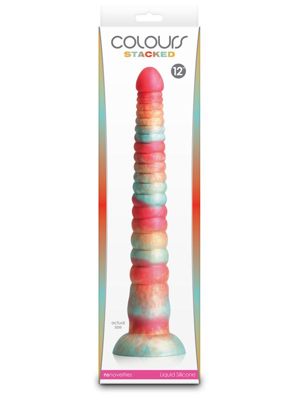Colours Stacked 12in. Dildo Red/Gold