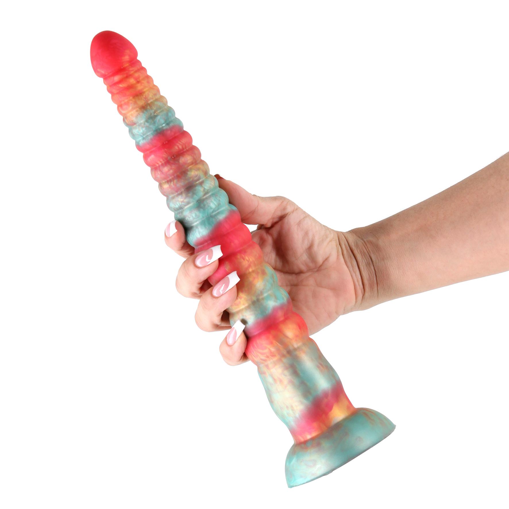 Colours Stacked 12in. Dildo Red/Gold