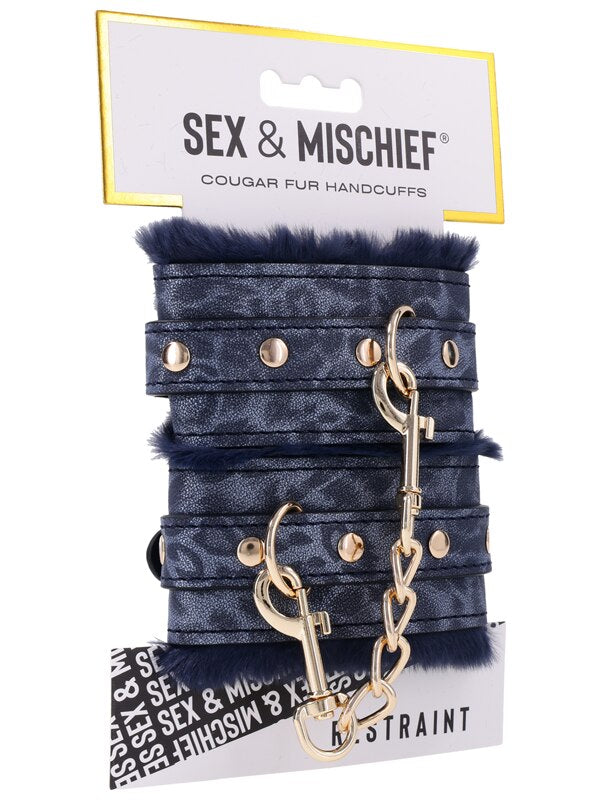 Sex and Mischief Cougar Fur Handcuffs