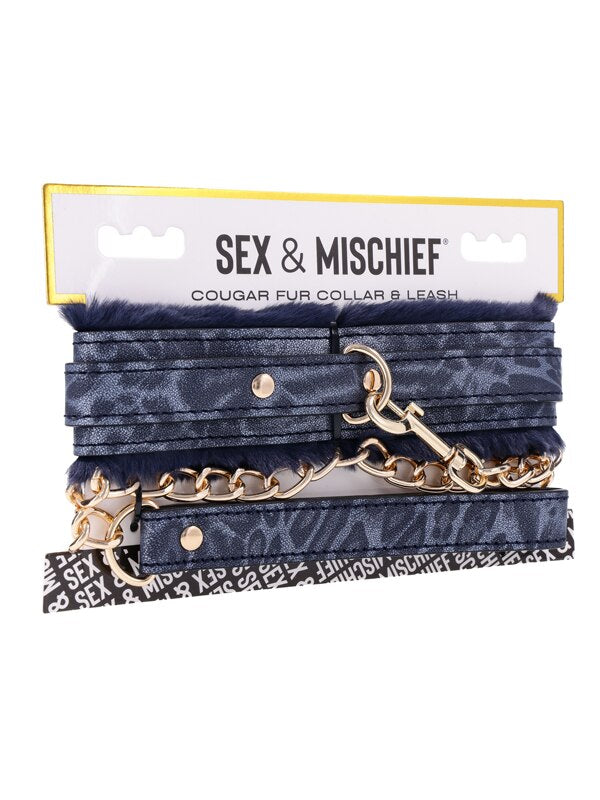 Sex and Mischief Cougar Fur Collar and Leash