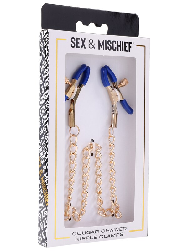 Sex and Mischief Cougar Chained Nipple Clamps