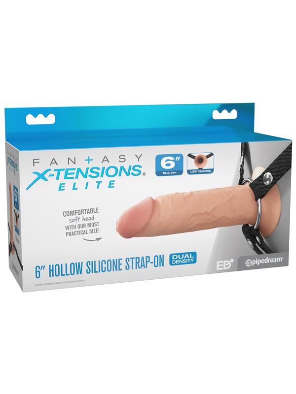 Fantasy X-tensions Elite 6 in. Silicone Hollow Strap-on Dual Density Light