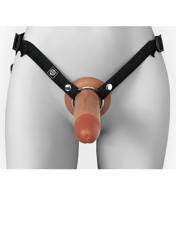 Fantasy X-Tensions Elite 7 in. Silicone Hollow Strap-on Dual Density Brown