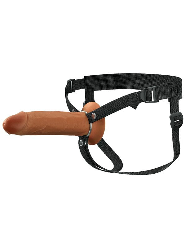 Fantasy X-Tensions Elite 8 in. Silicone Hollow Strap-on Dual Density Brown