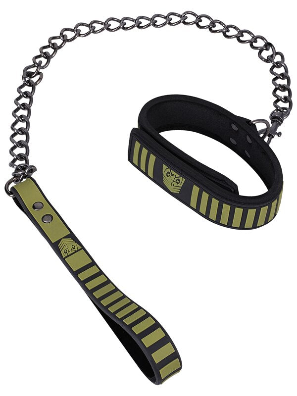 Fort Troff - Tactical Collar and Leash Black Green
