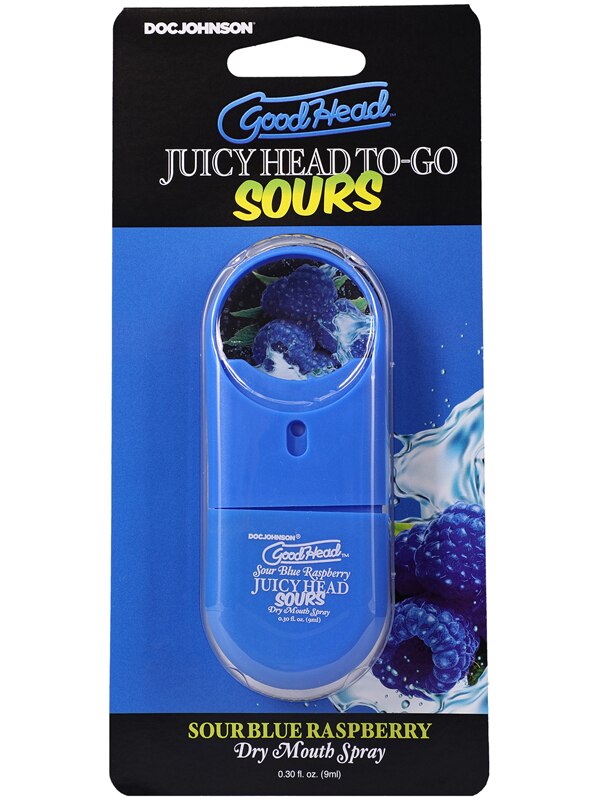 GoodHead - Juicy Head Dry Mouth Spray To-Go - Sour Blue Raspberry - .30 fl. oz.