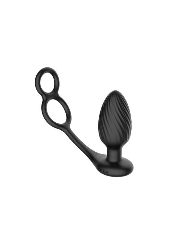 Tornado Cock And Ball Ring Rotating And Vibrating Butt Plug With Remote Control And Cock A