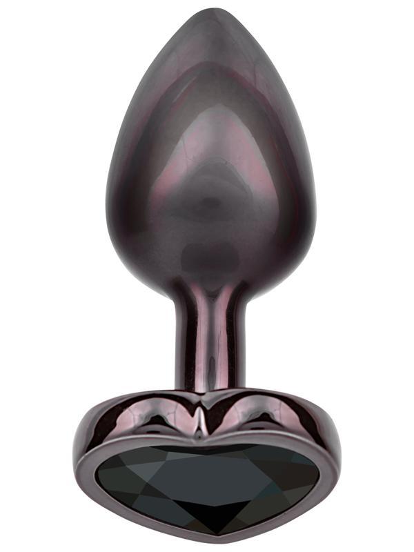 Jewel Small Black Diamond Heart Plug