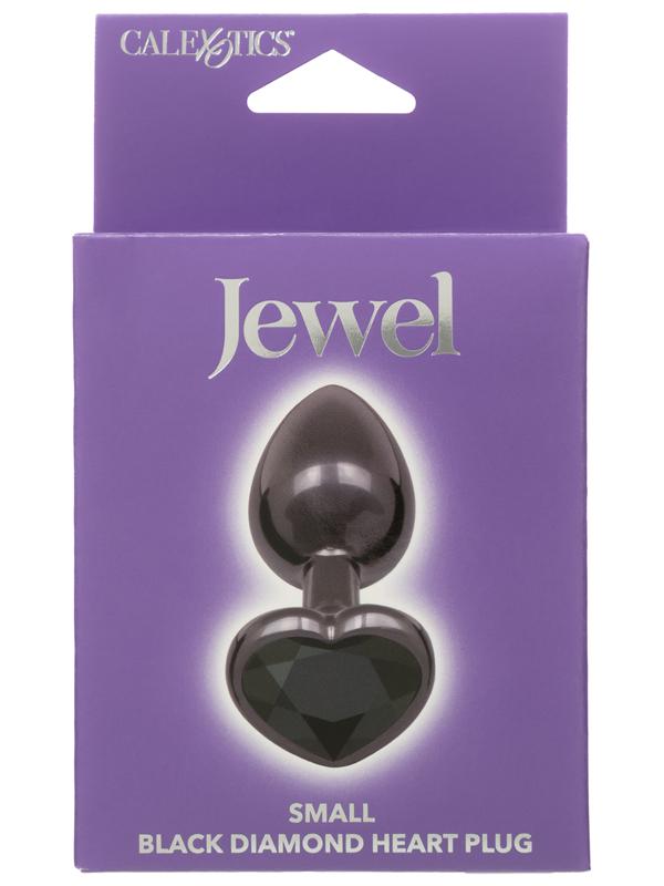 Jewel Small Black Diamond Heart Plug