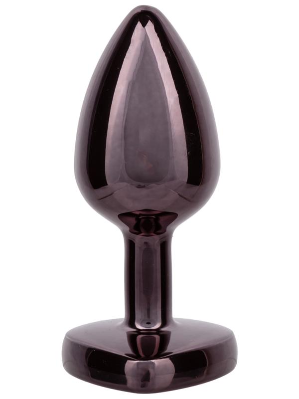Jewel Small Black Diamond Heart Plug
