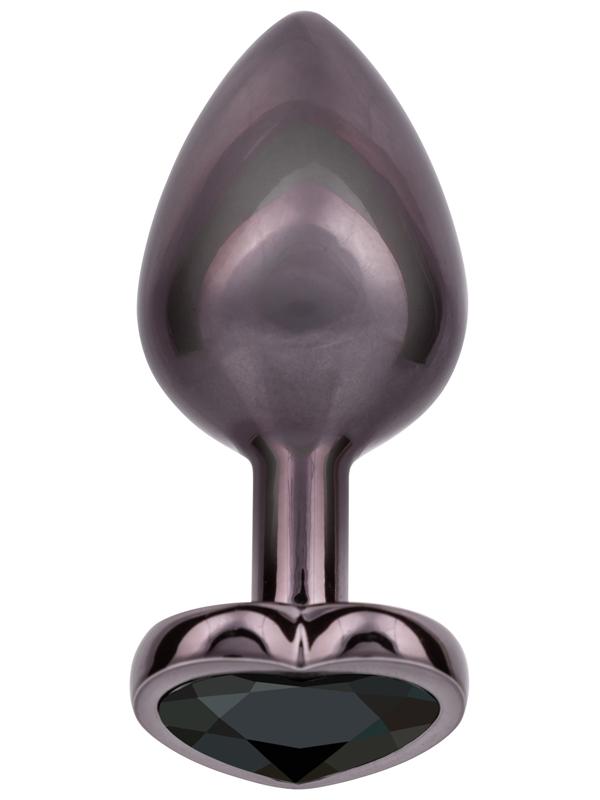 Jewel Large Black Diamond Heart Plug