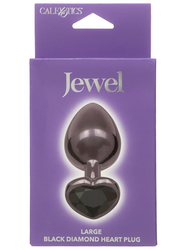 Jewel Large Black Diamond Heart Plug