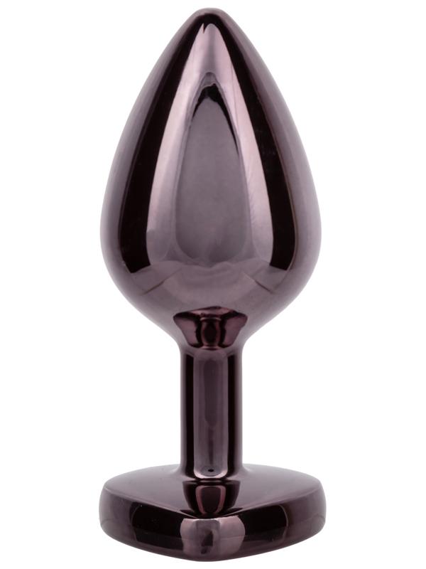 Jewel Large Black Diamond Heart Plug