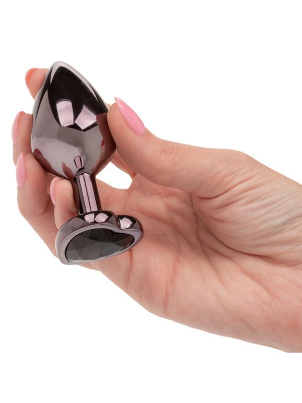 Jewel Large Black Diamond Heart Plug