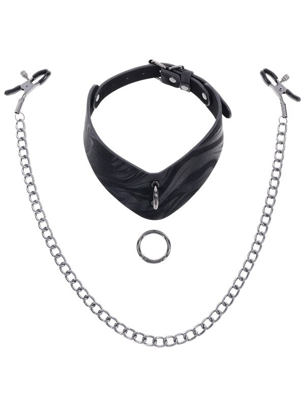 Velvet Noir Collar and Removable Clamps