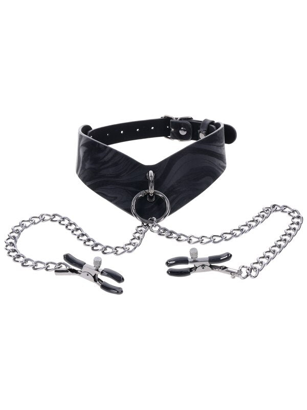 Velvet Noir Collar and Removable Clamps