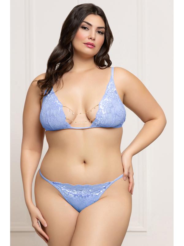 Two Piece Bra Set STM-11795XP-Periwinkle-O/S QUEEN (P)