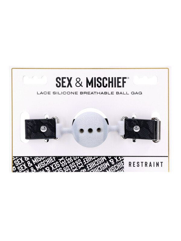 Sex and Mischief Lace Silicone Breathable Ball Gag