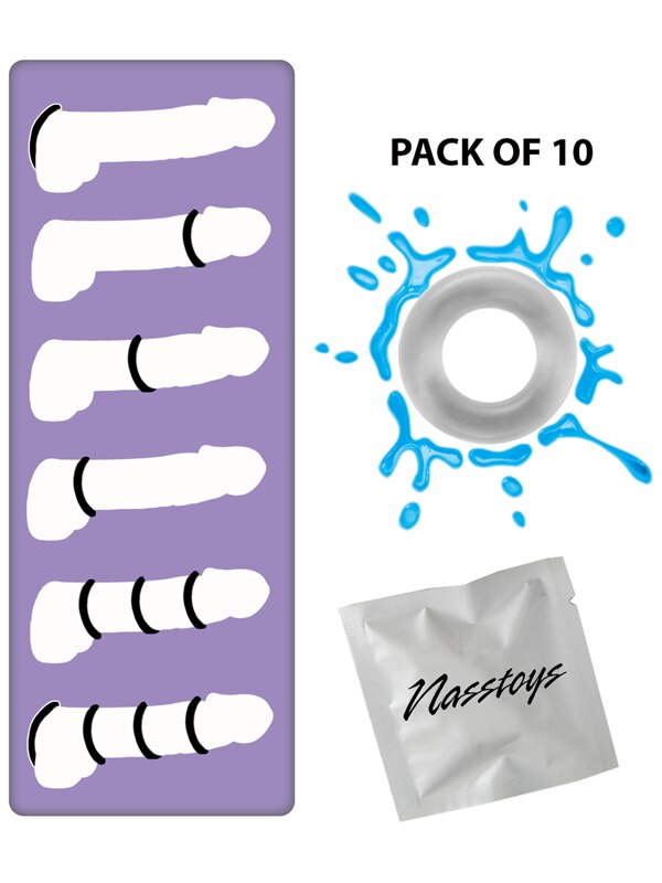 My Ten Erection Rings Lube plus Tight Firm Ring Clear