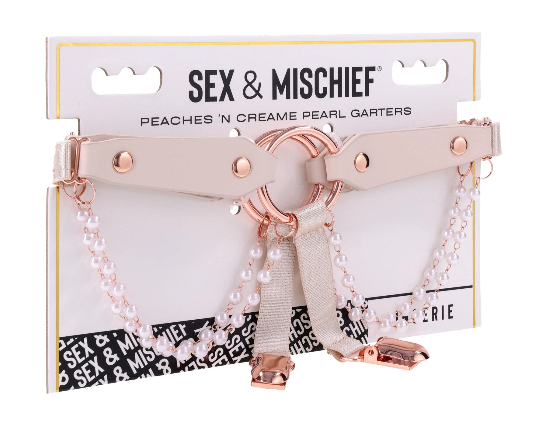 Sex and Mischief Peaches n CreaMe Pearl Garters