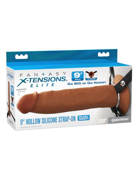 Fantasy X-Tensions Elite 9 in. Silicone Hollow Str y Brown