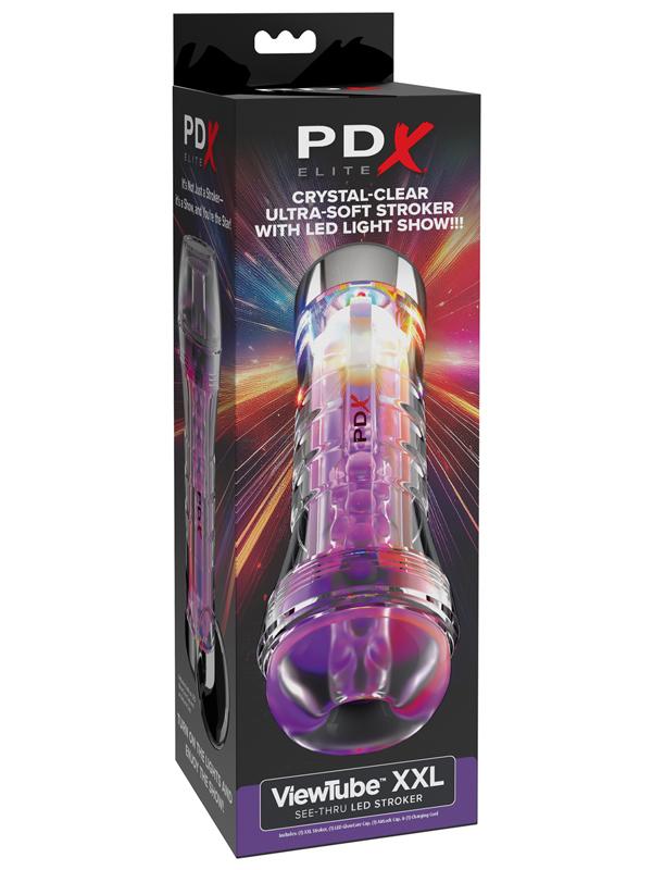 PDX Elite ViewTube XXL See-Thru EZ-Grip LED Stroker Clear