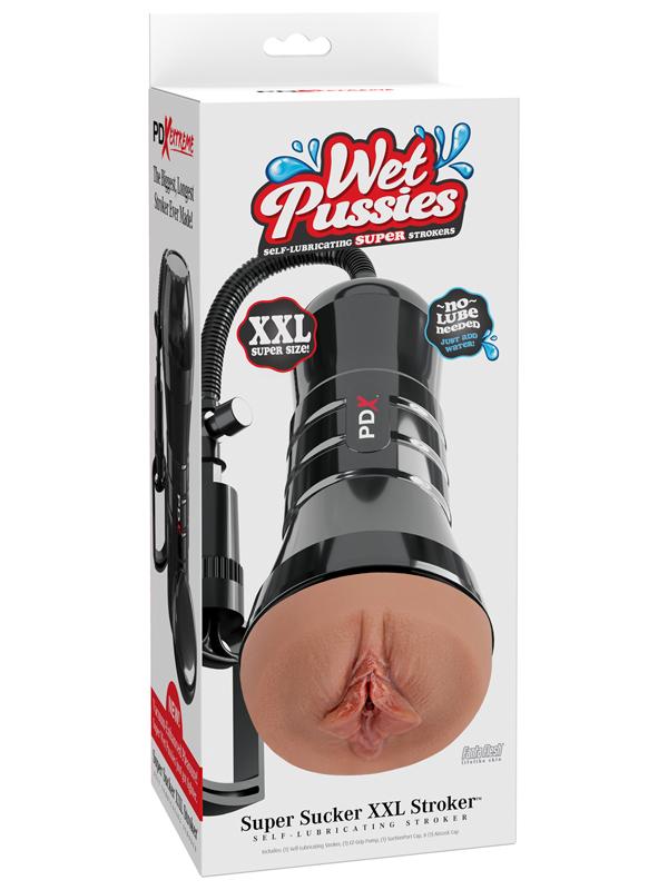 PDX Extreme Wet Pussies Super Sucker XXL Stroker Brown