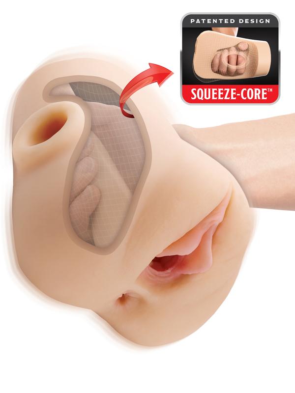 PDX Plus Double Pounder Vibrating Squeeze Stroker Light