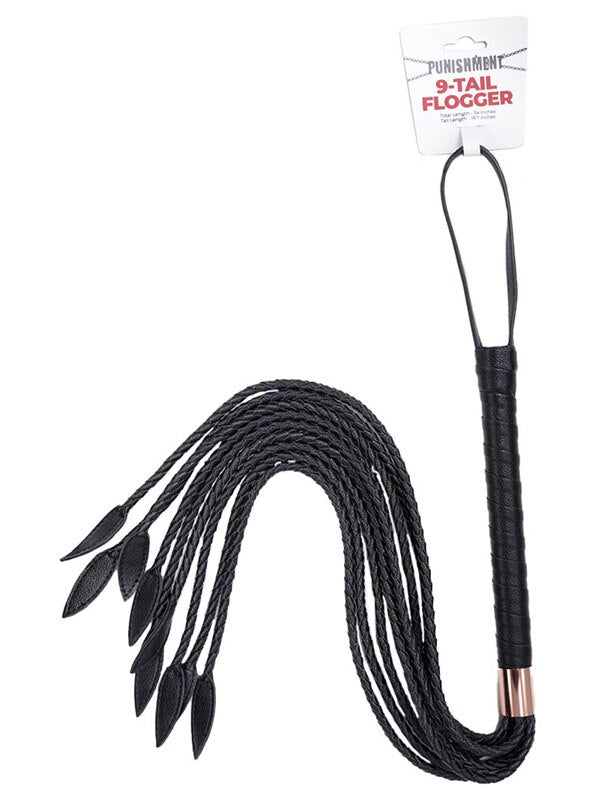Punishment Rose Gold Braided 9 Tail Flogger