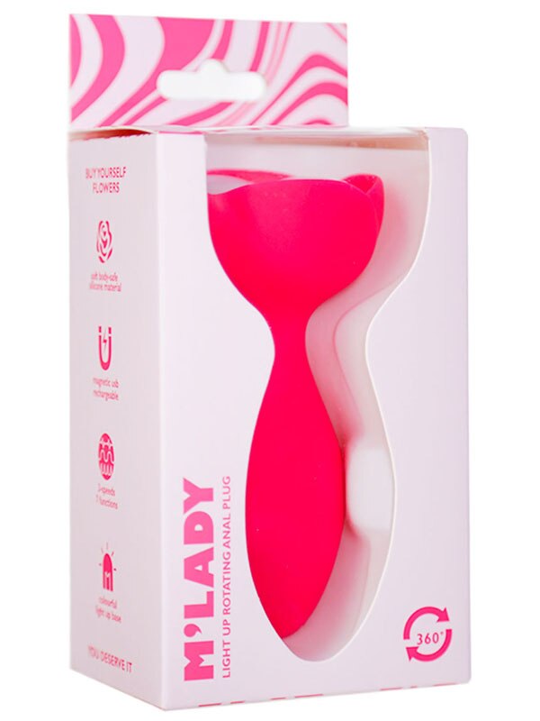 M-Lady Light Up Rotating Anal Plug Pink