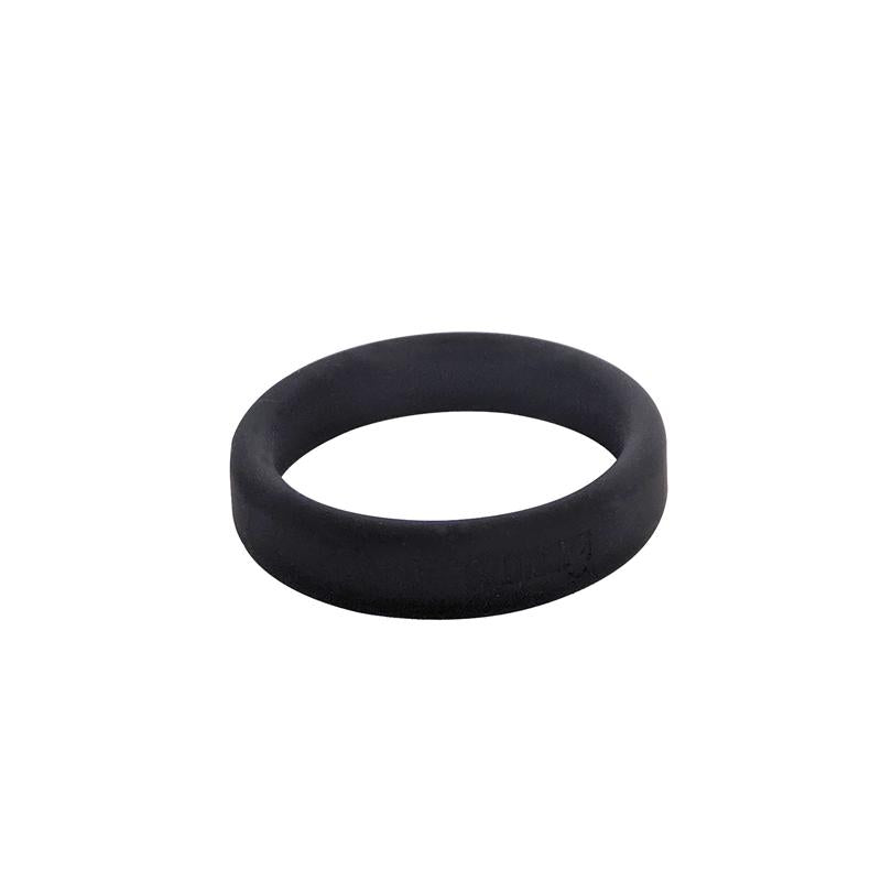 Flat Slick - Silicone Cock Ring diam 50 mm. - Black