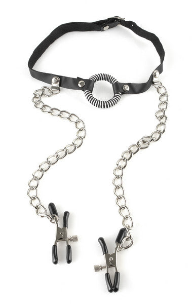 FF O-Ring Gag with Nipple Clamps