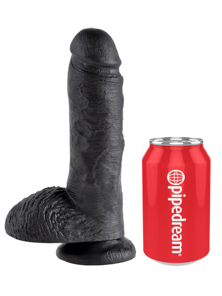 King Cock - 8 in. Cock With Balls Black