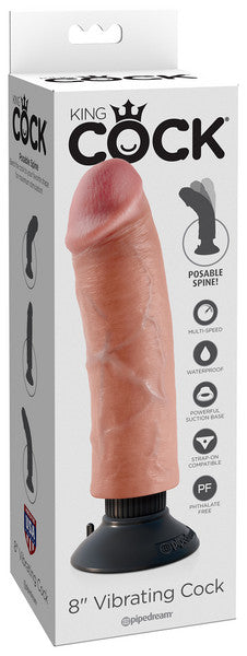 King Cock 8 in. Vibrating Cock Flesh