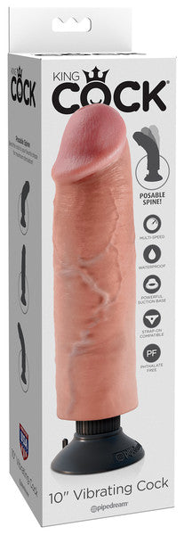 King Cock 10 in. Vibrating Cock Flesh