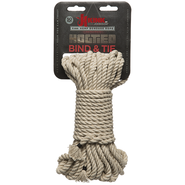 Kink Bind and Tie Hemp Bondage Rope 50 Ft Natural