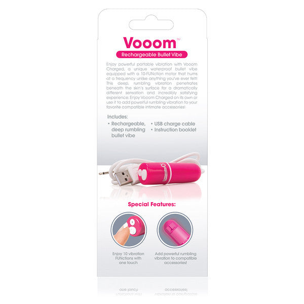 Charged Vooom Rechargeable Bullet Vibe  - Pink Single