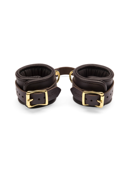 Coco de Mer Leather Wrist Cuffs L/XL Brown