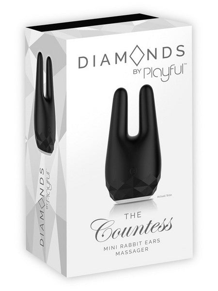 Diamonds The Countess - Mini Rabbit Ears Massager Blk