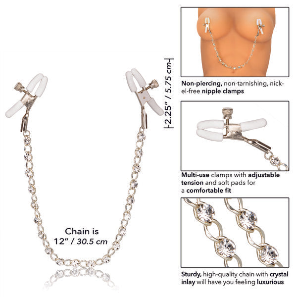 Nipple Play Crystal Chain Nipple Clamps Clamshell