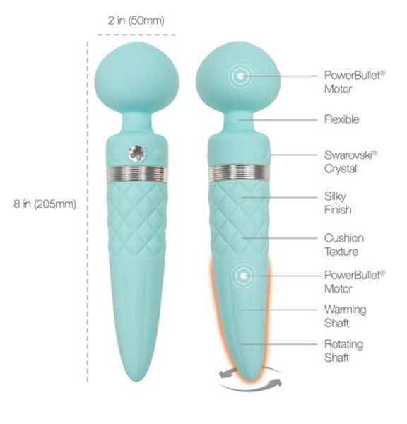 Pillow Talk Sultry Dual Ended Massager Teal