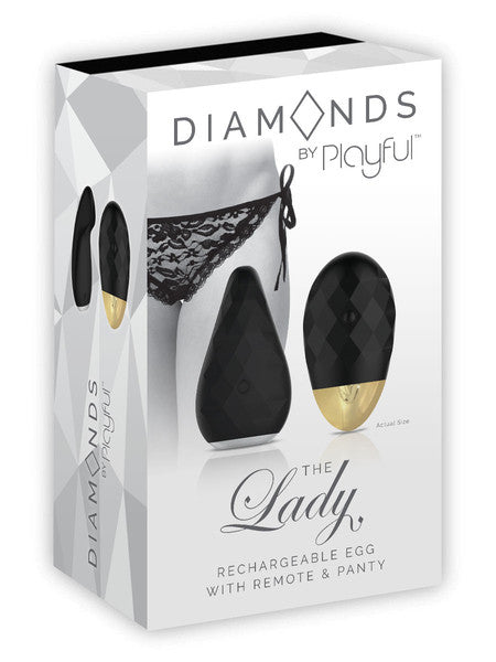 Playful Diamonds The Lady - Rechargeable Panty Vibrator Blk