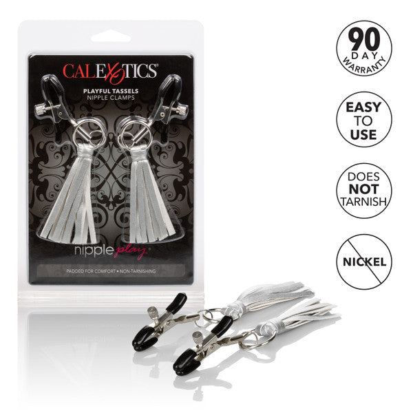 Nipple Play Playful Tassels Nipple Clamps Silver