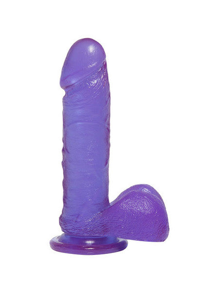 Crystal Jellies - 7 Inch Realistic Cock with Balls Purple