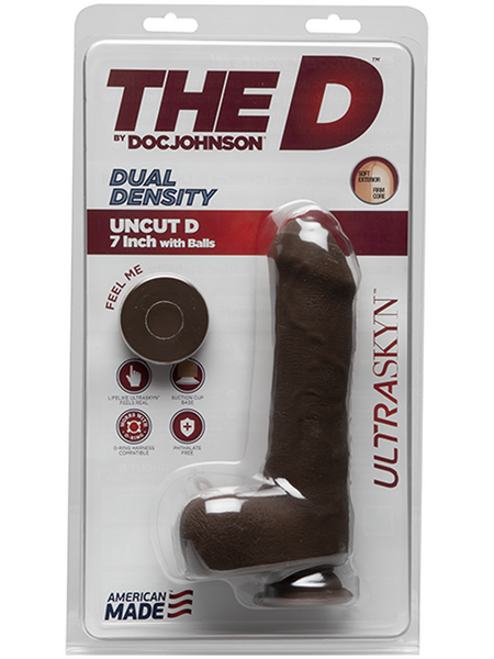 The D - Uncut D - 7 Inch with Balls - ULTRASKYN Chocolate